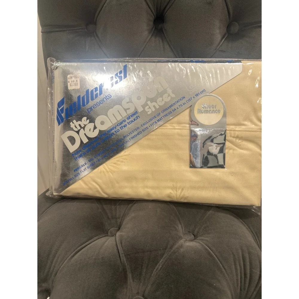 Vintage Fieldcrest Dreamspun Sheet Full Size Flat Sheer Romance Bedding NOS